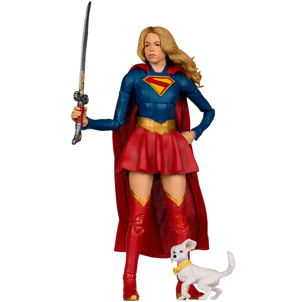 DC Multiverse Supergirl i Baby Krypto (film Supergirl) figurka 7-calowa, edycja kinowa Deluxe