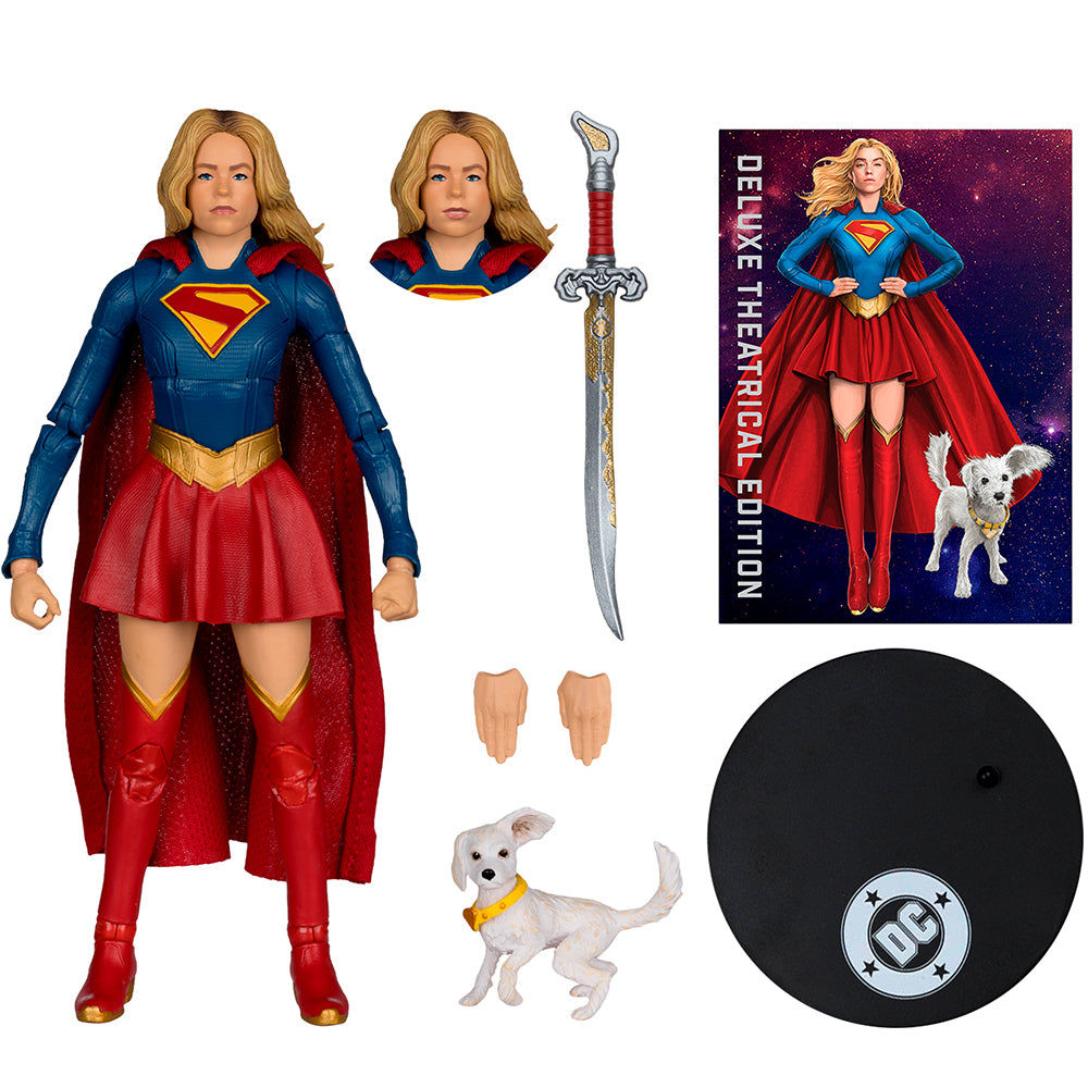 DC Multiverse Supergirl i Baby Krypto (film Supergirl) figurka 7-calowa, edycja kinowa Deluxe