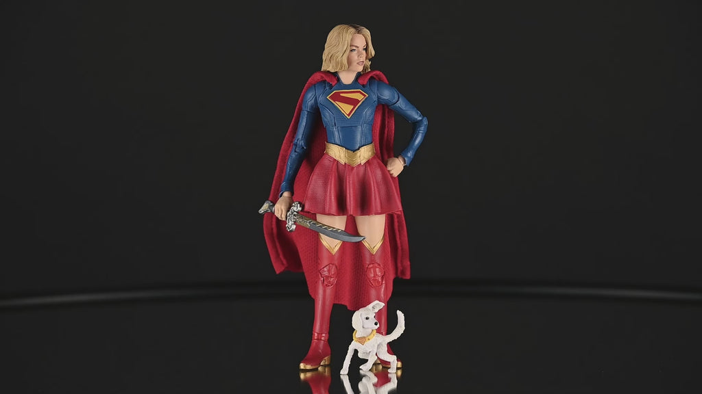 DC Multiverse Supergirl i Baby Krypto (film Supergirl) figurka 7-calowa, edycja kinowa Deluxe